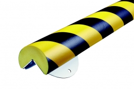 Eckschutz -KNUFFI®- aus PU, kreisförmig 60x35 mm, mit Edelstahlrücken